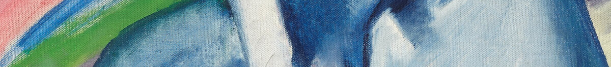 Blå hest I (Franz Marc), Detail: Kopf mit gesenkter Schnauze