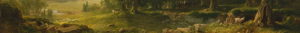 Landskapsscene fra Thanatopsis, 1850. (Asher Brown Durand)