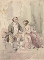 Scene fra Vanity Fair: Jos og Becky, 1848-80.