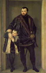 Giuseppe da Porto og hans sønn Adriano, ca. 1555 (olje på lerret)