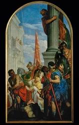 quot;Martyrium av de hellige Primus og Felician, rundt 297 e.Kr. under keiser Diokletian (maleri på lerret)quot;
