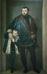 Portrett av Giuseppe da Porto med sønnen Adriano