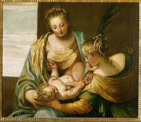 Det mystiske ekteskapet til den hellige Katarina av Siena … (olje på lerret)