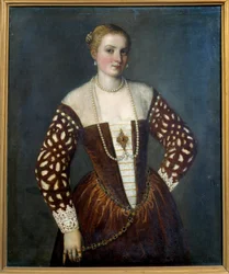 Portrett av en venetiansk kvinne. Maleri av Paolo Veronese (1528-1588)