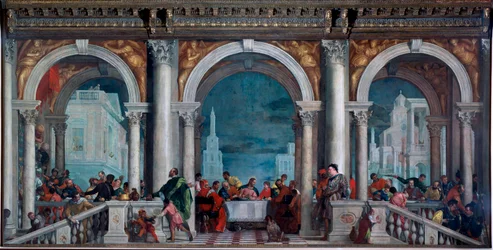Måltidet på Levi Painting av Paolo Veronese Caliari (1528-1588) 1573 Dim.5,51x13,1 m Venezia, Gallerie del 