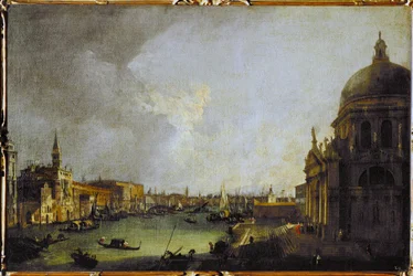 Elvemunningen til Canal Grande, Venezia (maleri på lerret)