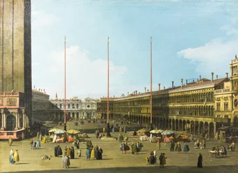 Venezia, utsikt over piazza san Marco med procuratie