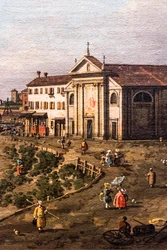 Utsikt over Dolo ved Brenta, detalj, ca. 1755–1760 (olje på lerret)