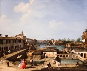Utsikt over Dolo-møllene ved Brenta, ca. 1732/35 (olje på lerret)