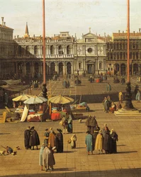 Piazza San Marco, Venezia, rundt 1735, av Giovanni Antonio Canal, kjent som Canaletto (1697-1768), Olje på lerret, 68,5x93,5 cm, Detalj