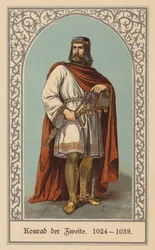 Conrad II, den hellige romerske keiser (farge litho)