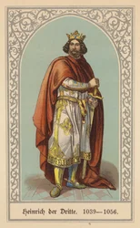 Henry III, den hellige romerske keiseren (farge litho)