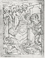 Illustrasjon fra "The Master ES and the 'Ars moriendi'" av Lionel Cust