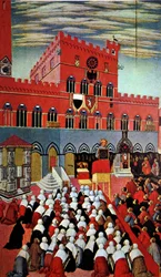 Sankt Bernardino taler i hjembyen Siena (maleri)