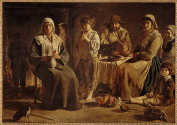 En bondefamilie i gårdshuset sitt …