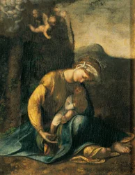 Sigøynerpike, av Antonio Allegri, kjent som Correggio (1489-ca 1534), olje på tre, 49x37 cm