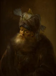 Portrett av en mann i en turban (olje på lerret)
