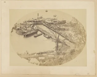 [Nedre kai, Belle Plain, USMRR Construction Corps.] [16. mai 1864].