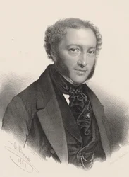 Portrett av pianist og komponist Ignaz Moscheles 1794-1870,