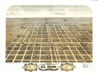 Fugleperspektiv over byen El Paso, Woodford County, Illinois 1869. LOC 73693355
