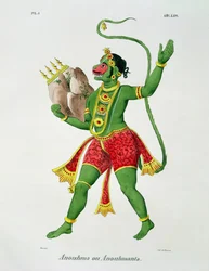 Hanuman, gravert av de Racinet