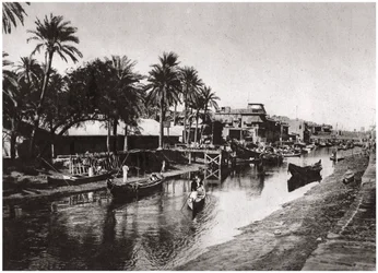 Ashar Creek som fører til Shatt al-Arab, Basra, Irak, 1925.