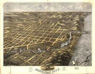 Fugleperspektiv av Michigan City, La Porte County, Indiana
