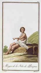 En kvinne fra Påskeøya, gravert av Albuerne, 1799