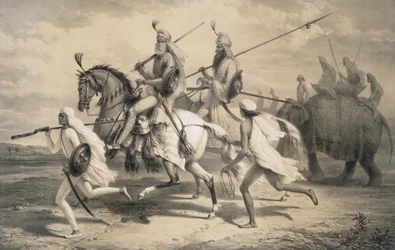 Sikh-høvdinger på jakt, 1858.