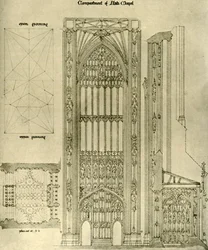 Arkitektonisk tegning: avdeling av Anti Chapel, 1833-1834, 1906.