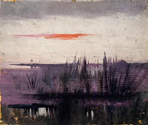 The Sky Simulated by White Flamingoes studie for bok..., i Animal Kingdom, ca. 1905-1909.