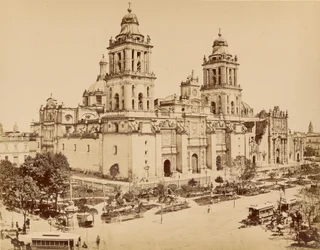 Meksikansk utsikt. Mexico. Katedralen.