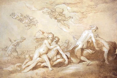 Neptun og Amfitritt (penn og blekk)