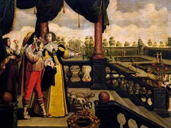 Luktesans, ca 1635, av Abraham Bosse (1604-1676), etter maleri fra serie på 5 av ukjent kunstner, Frankrike