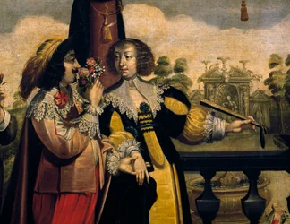 Luktesansen, ca 1635, av Abraham Bosse (1604-1676), etter et maleri fra en serie på 5 av ukjent kunstner, detalj. Frankrike