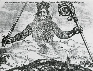 Tittelside til "Leviathan, eller The Matter, Forme, & Power of a Common-Wealth Ecclesiasticall and Civill" av Thomas Hobbes