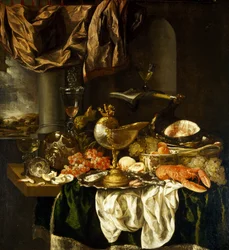 Stilleben med landskap, 1650-tallet