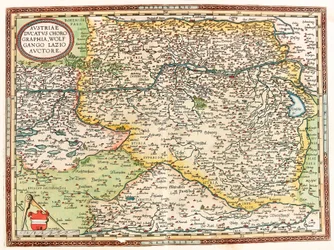 Østerrike Ducatus Chorographia Wolfgango Lazio Auctore Kart over Østerrike Ducatus Chorographia Wolfgango Lazio Auctore Østerrike Ducatus Chorographia Wolfgango Lazio Auctore