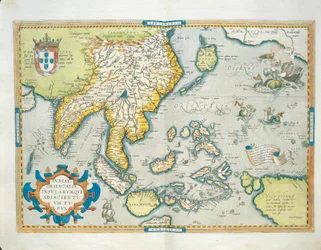 Kart over India, fra Theatrum Orbis Terrarum av Abraham Ortelius