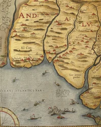 Port of Palos i Andalusia, fra Theatre of the World av Abraham Ortelius