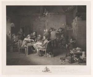 Interieur met mannen in discussie rond een tafel Village Politicians (title on object)   1357909   no       norwegian Successfully Translated  Original: Baron Moïse, the Box, from Au Pied du Sinaï Translat: Baron Moïse, the Box, from Au Pied du Sinaï 12859