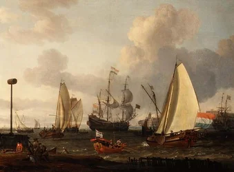 Nederlandske krigsmenn utenfor kysten