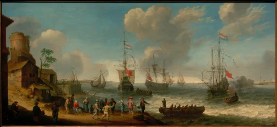 Hollandske skip i en elvemunning