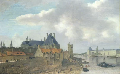 Nevers Hotel og Louvre-palasset, 1637 (olje på tre)