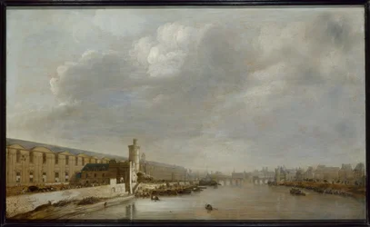 Grande Galerie i Louvre med Porte Neuve og Tour du Bois, ca. 1640 (olje på tre)