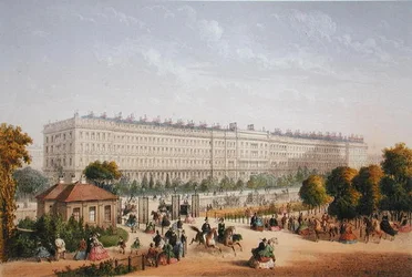 Hyde Park Gardens, ca. 1862 (litho-farge)