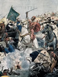 BELTRAME, Achilles (1871-1945). Krig i Marokko. Opprørerne angriper igjen Casablanca, men blir drept av det franske artilleriet