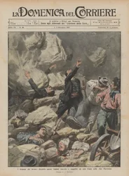 Arbeidsdramaene, ti-åtte italienske arbeidere overveldet og begravet av et jordskred i de maritime alpene