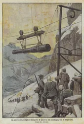 Underekrigen, transport av brikker i høyfjellet, med taubanene