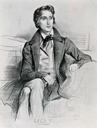 Portrett av den ungarske komponisten og pianisten Franz Liszt (Doborjan